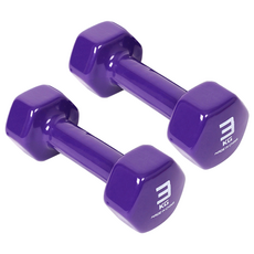 아이워너 PVC 컬러 아령 퍼플, 3kg, 2개