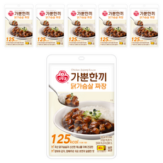 오뚜기 가뿐한끼 닭가슴살 짜장, 130g, 6개