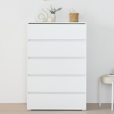 리디아 벨라 서랍장 방문설치, 화이트, 5단
