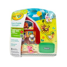 Crayola 繪兒樂 早教創意啟蒙 趣味蓋印塗鴉木拼圖 開心農場, 1組, 8