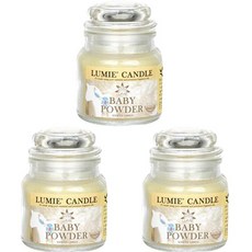LUMIE CANDLE 小型罐蠟燭, 嬰兒爽身粉, 70g, 3個