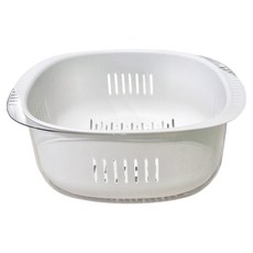 大桔大利創意雙層蔬果瀝水籃 495g, 灰白色, 1個