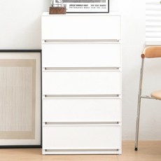 코멧 국내생산 폭 넓은 모던 서랍장, 화이트, 5단