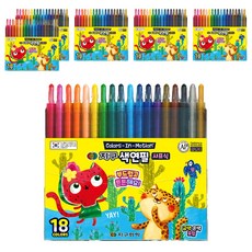 GLOBE CHEMICAL 自動式彩色鉛筆, 6個, 18色