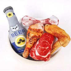Bellpet 狗啤酒零食毛絨玩具套組肉類零食, 1套, 混合顏色