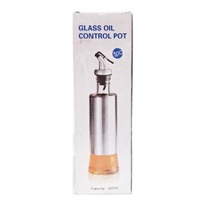 透明不鏽鋼玻璃調味瓶/油瓶 普通款, 300ml, 1個