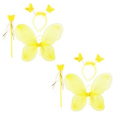 PARTYSHEOW 派對秀 天使精靈翅膀套組, 黃色, 2套