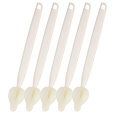 BABY&I 長柄奶嘴刷 5入, 奶油米白, 1組