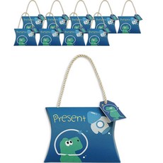 DONNA&DECO 手把 10入+兔子半月形禮盒 10入+吊牌 10入, 1套, 太空恐龍禮物