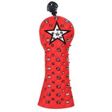 骷髏星星鉚釘球道木桿套, 淺紅色