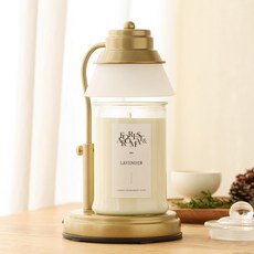 Aindy Timer Candle Warmer+大豆蠟燭 750g 套組, 黃金(蠟燭取暖器)/薰衣草(大豆蠟燭)