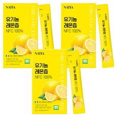 나티아 유기농 레몬즙 NFC 100%, 280g, 3개