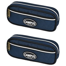 포포팬시 캠퍼스 더블 포켓 펜파우치, 2개, 네이비