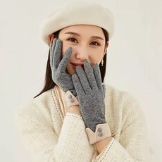 아뗄릭 여성용 융모안감 따듯한 배색 터치 장갑 05028