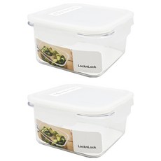 LocknLock 樂扣樂扣 可堆疊正方形密封保鮮盒, 白色, 2個