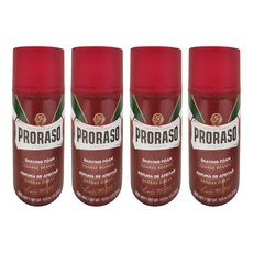PRORASO 刮鬍泡 紅標 檀香，軟化鬍鬚，減少摩擦，滋潤保濕, 300ml, 4瓶