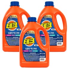 테크 딥클린 엑스퍼트 뉴 액상세제 본품 일반세제, 3L, 3개