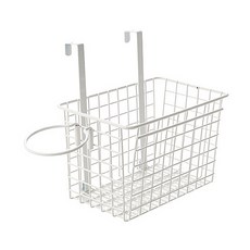 JLIFE 門後掛鉤吹風機置物籃, 白色, 1個