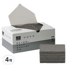 하우스클래스 자연주의 일회용 수세미, 그레이, 36개입, 4개