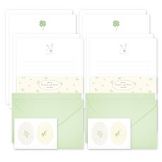 대시앤도트 투 유 마이 디어 레터 세트 편지지 8매+봉투 4매, 03 럭키 버니, 2세트