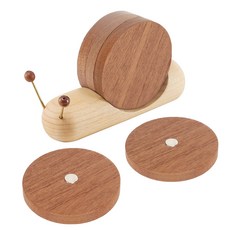 HelloKitchen 居家裝飾原木蝸牛杯墊組, 棕色, 1套