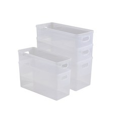 韓國製 半層架冰箱儲物櫃收納整理盒 收納箱, 透明, 5個
