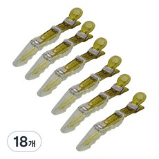 大髮量 美容大型粉彩鯊魚夾, 18個, 黃色