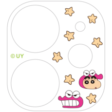 코쿼드 짱구는못말려 휴대폰 후면 카메라 보호 강화유리 필름 초코비 공룡 클리어, 1개