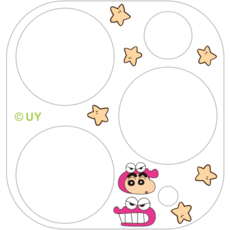 코쿼드 짱구는못말려 휴대폰 후면 카메라 보호 강화유리 필름 초코비 공룡 클리어, 1개