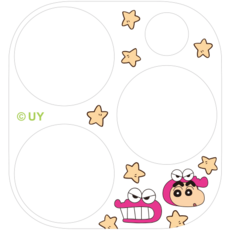 코쿼드 짱구는못말려 휴대폰 후면 카메라 보호 강화유리 필름 초코비 공룡 클리어, 1개