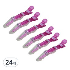 머니풀 미용 대형 파스텔 집게핀, 24개, 핑크