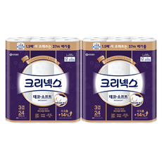 크리넥스 데코&소프트 천연펄프 3겹 고급롤화장지, 37m, 24개입, 2개
