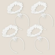 스투피드 천사링 머리띠 15cm, 화이트, 4개