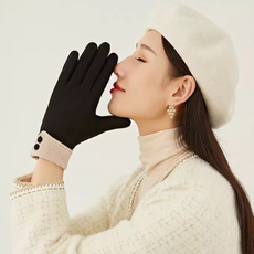 아뗄릭 여성용 융모안감 따듯한 배색 터치 장갑 05028