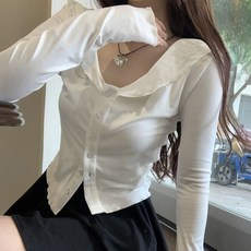 메이첼 여성용 얇고 부드러운 러플 슬림 가디건 10056