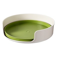 FaSoLa 日本多用途 360度旋轉盤 直徑27.8cm, 綠色 + 白色, 1個