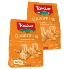 Loacker 萊佳哈斯 威化夾心方塊酥 花生醬口味, 2包, 250g