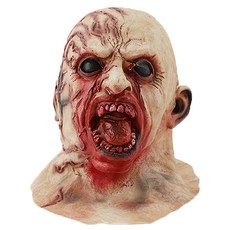 流血的殭屍面具 36*46cm, 米色+紅色, 1個