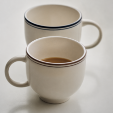 YOON CERAMICS Maison Objet 舒適馬克杯 2款 x 330ml 套組, 棕色 + 藍色, 1套