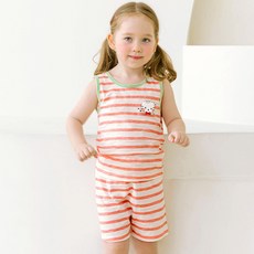 메이키즈 아동용 핑크미니캣 민소매슬라브 상하의 세트