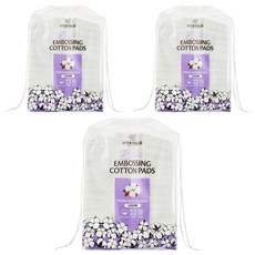 VITAHALO 壓紋化妝棉 100%棉 1000片, 3包