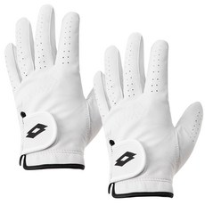 로또 남성용 양피 골프장갑 왼손착용, 화이트, 2개