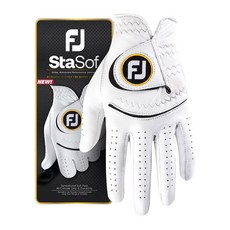 FootJoy 男款StaSof羊皮高爾夫手套 左手用, 白色, 1個