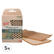 스카치브라이트 그리너클린 옥수수발효 3중 그물망사 수세미, 2개입, 5개