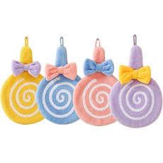 棒棒糖掛環毛巾4件組, 隨機出貨, 1套