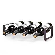 Monaco Olive 鐵製酒瓶收納架, 深棕色, 1入