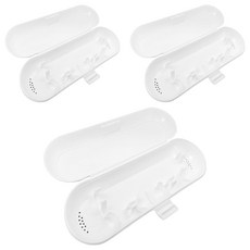 便攜式電動牙刷收納盒, 白色, 3個