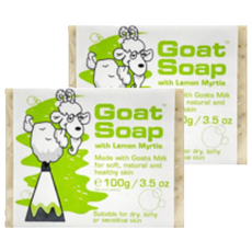 澳洲 Goat Soap 澳洲羊乳皂 檸檬香桃木 100g-溫和保濕 敏感肌適用, 100g, 2個