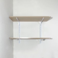 Hardwell 鐵製系統壁掛架, 橡木色, 2層