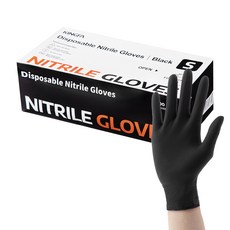 킹파 니트릴 장갑 200개입, 블랙, 소(S), 1개